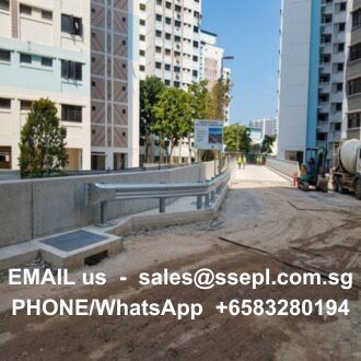Construction site between apartment buildings; contact sales@ssepl.com.sg or +65 83280194.