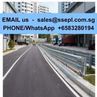 Blue banner across an urban street displays contact info: 'EMAIL us - sales@ssepl.com.sg' and 'PHONE/WhatsApp +6583280194'.